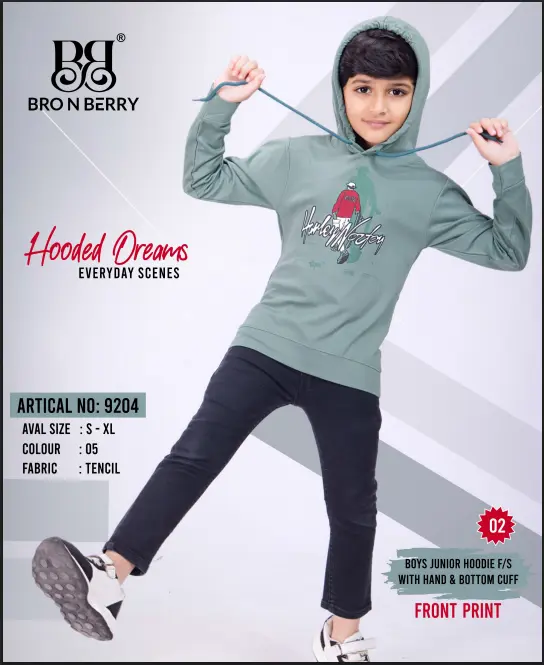 Hoddie With Hand & Bottom Cuff Front Print