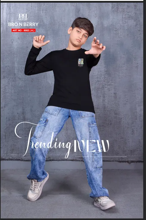 [8502] 8502 T-Shirt RNFS With Hand & Bottom Cuff Front & Back Print