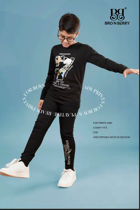 [9101] Cord Set RNFS with Track Pant With Hand Cuff with Pocket Front Print