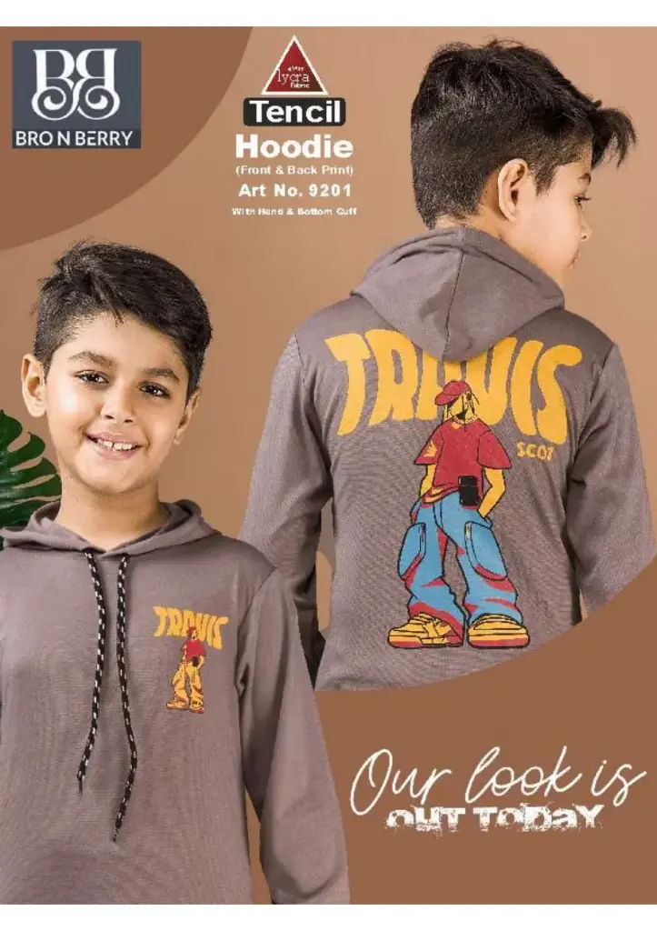 [9201] 9201 Hoddie With Hand & Bottom Cuff Front & Back Print