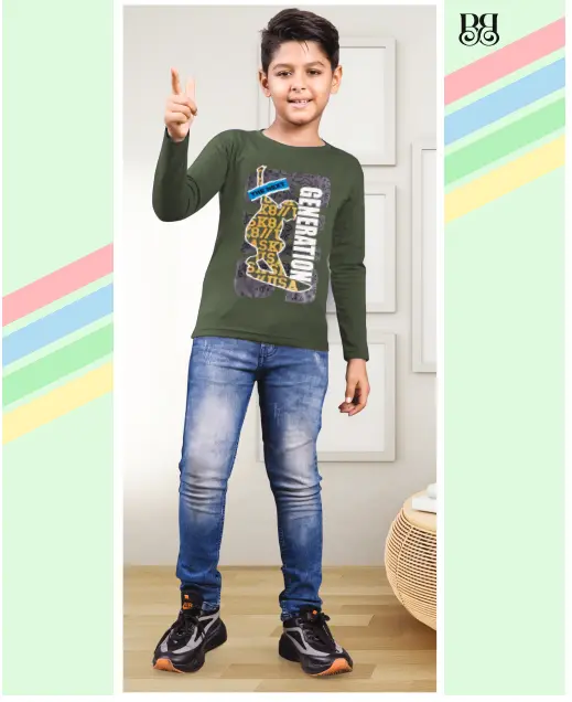 [9504] T-Shirt RNFS Without Hand & Bottom Cuff Front Print